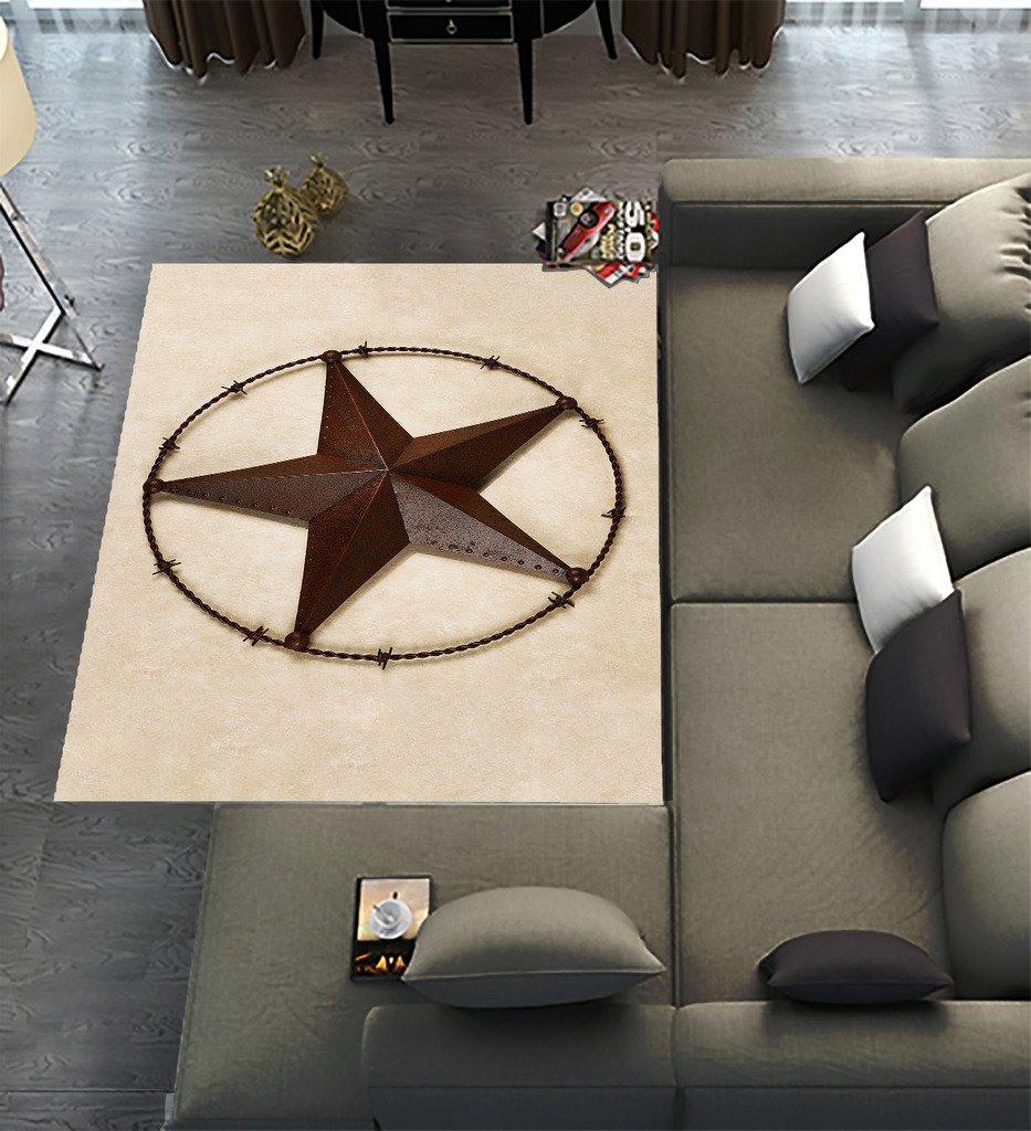 Custom Texas Star,Area Rug Dining Room Home Bedroom Carpet Floor Mat 7'x5'