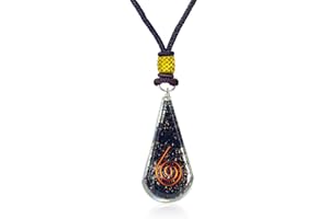 ORGONITE CRYSTAL Emotional Body Purification Black Tourmaline Orgone Crystal Tear Drop Pendant for Strengthen Immune System - Swallows Negative Energy - Positivity