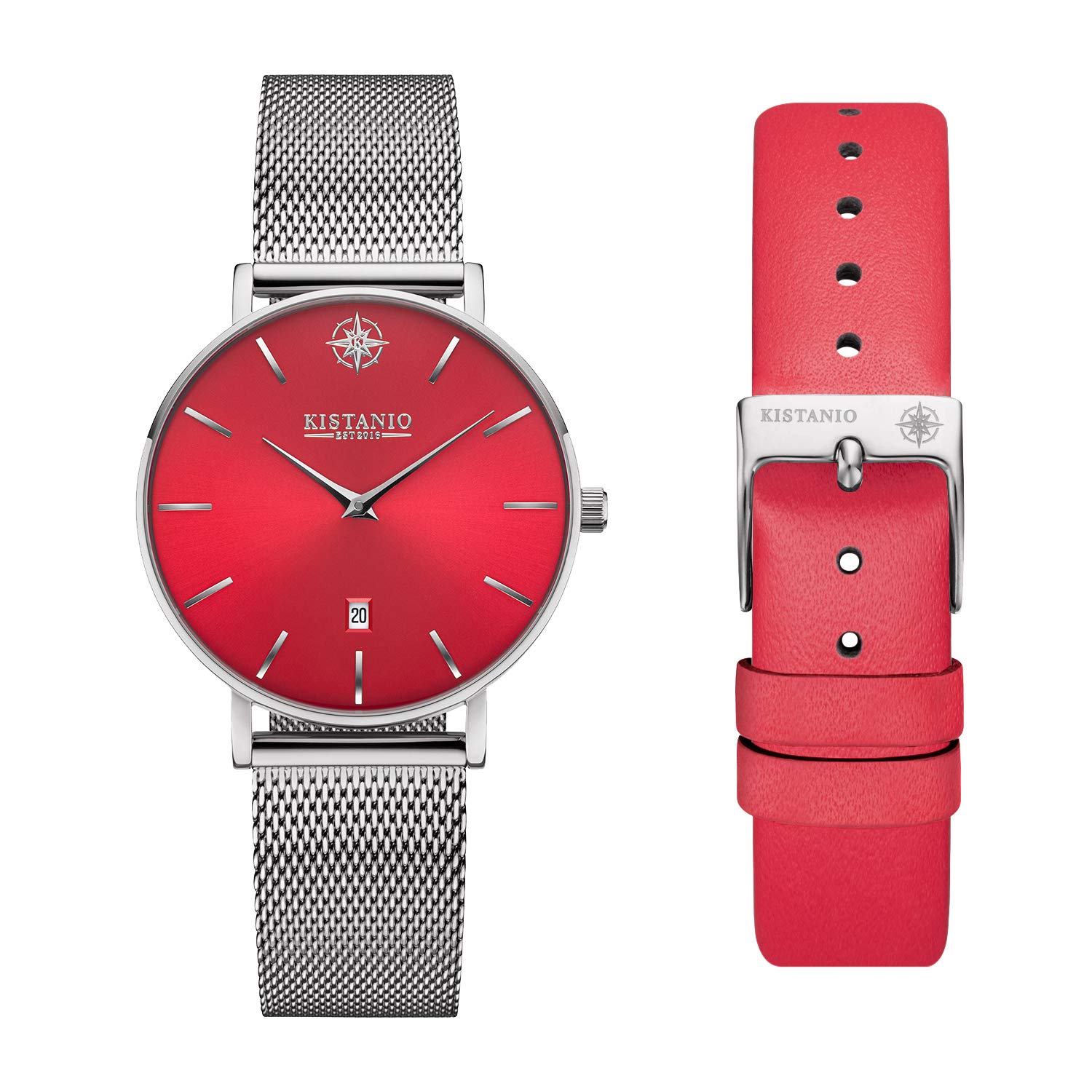 Kistanio Petit SI-RTS-M-L-RTN Women's Watch with Sapphire Glass and Milanese Strap + Extra Leather Strap
