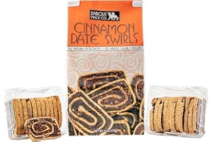 DARIOUS DATE COOKIE Darious Snack Co VEGAN and PALEO Cinnamon Date Swirls for Delicious BreakFast, Slightly Sweet and Savory Snacks, All Natural Ingredients, Holiday Food Gifts, 3 Pack - 6 oz Each Bag