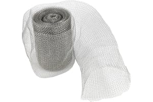 DVECUE Stainless Steel Mesh Fabric Wire Mesh Hole Fill Fabric Fine Wire Mesh Roll Gap Blocker 5 Inch X 40feet