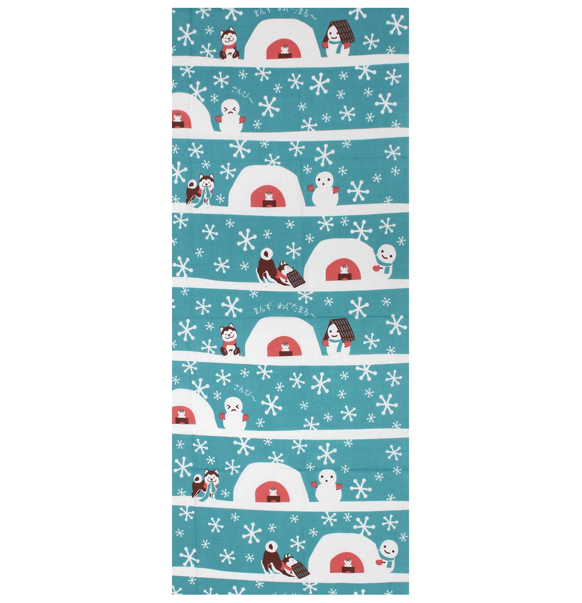 Kyoto Kyoyu Tenugui Tapestry Cotton Towel Shibainu Kamakura Snowman