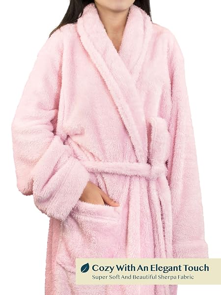 PAVILIA PREMIUM WOMENS PLUSH SOFT ROBE FLUFFY, WARM, FLEECE SHERPA SHAGGY BATHROBE (S/M, LIGHT PINK)