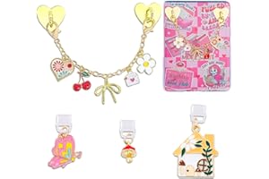 TAKEALOOKO Dust Plug Charm Chains for Kindle - 4pcs Cute Bowknot Bracelets Decorating Accessories, Dustplug & Phone Chain, Compatible for Kindle/E-Reader/Phones, Gift for Book Lovers