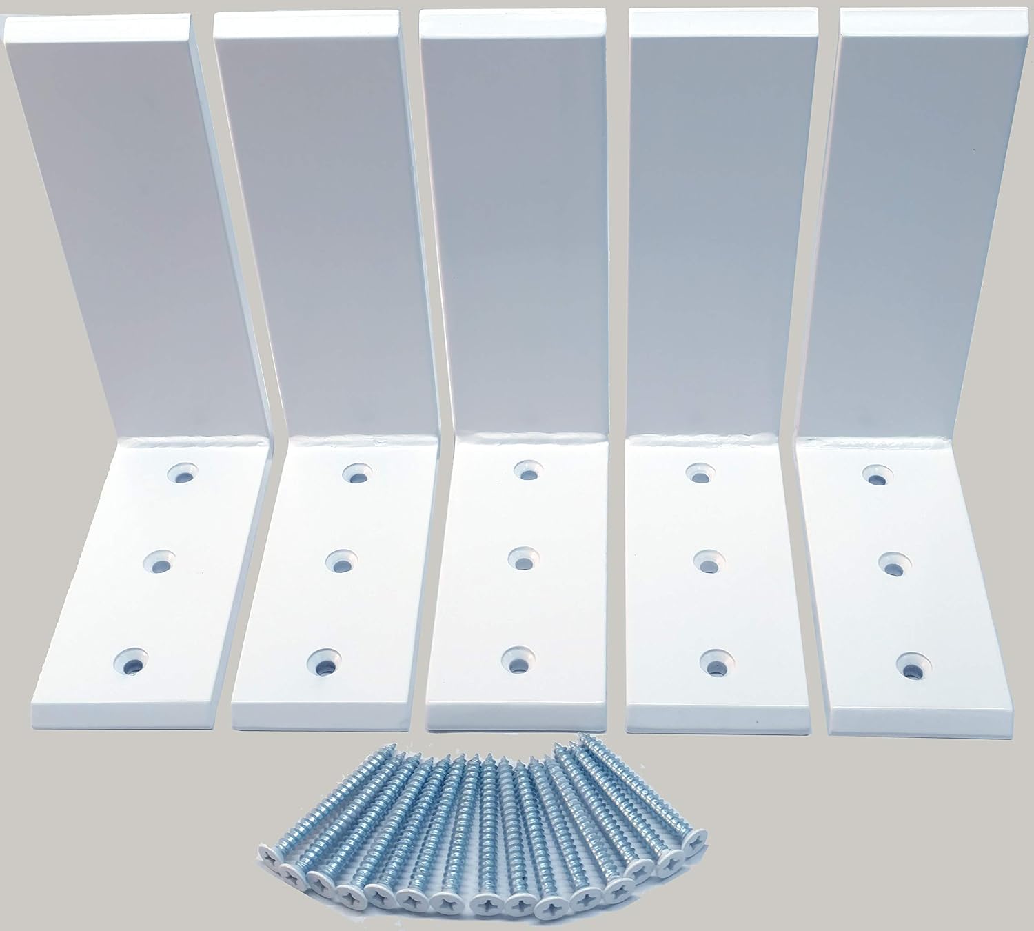 Heavy Duty L Bracket White Steel 6 x 8 Countertop Support Brackets Packs 5 tillescenter Brackets