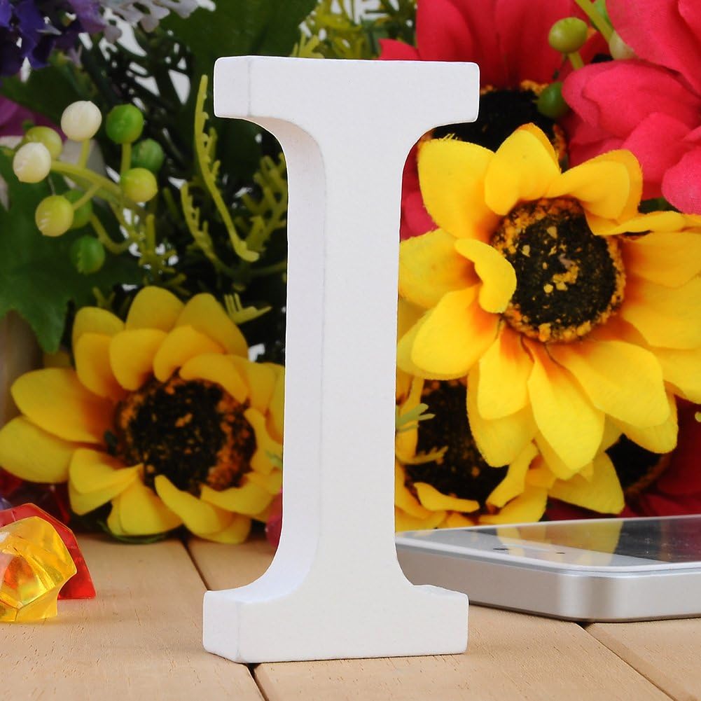 JINGXU Wooden Letters A-Z 26 Alphabet Letters DIY for Wedding Birthday Party Home Decorations (I)