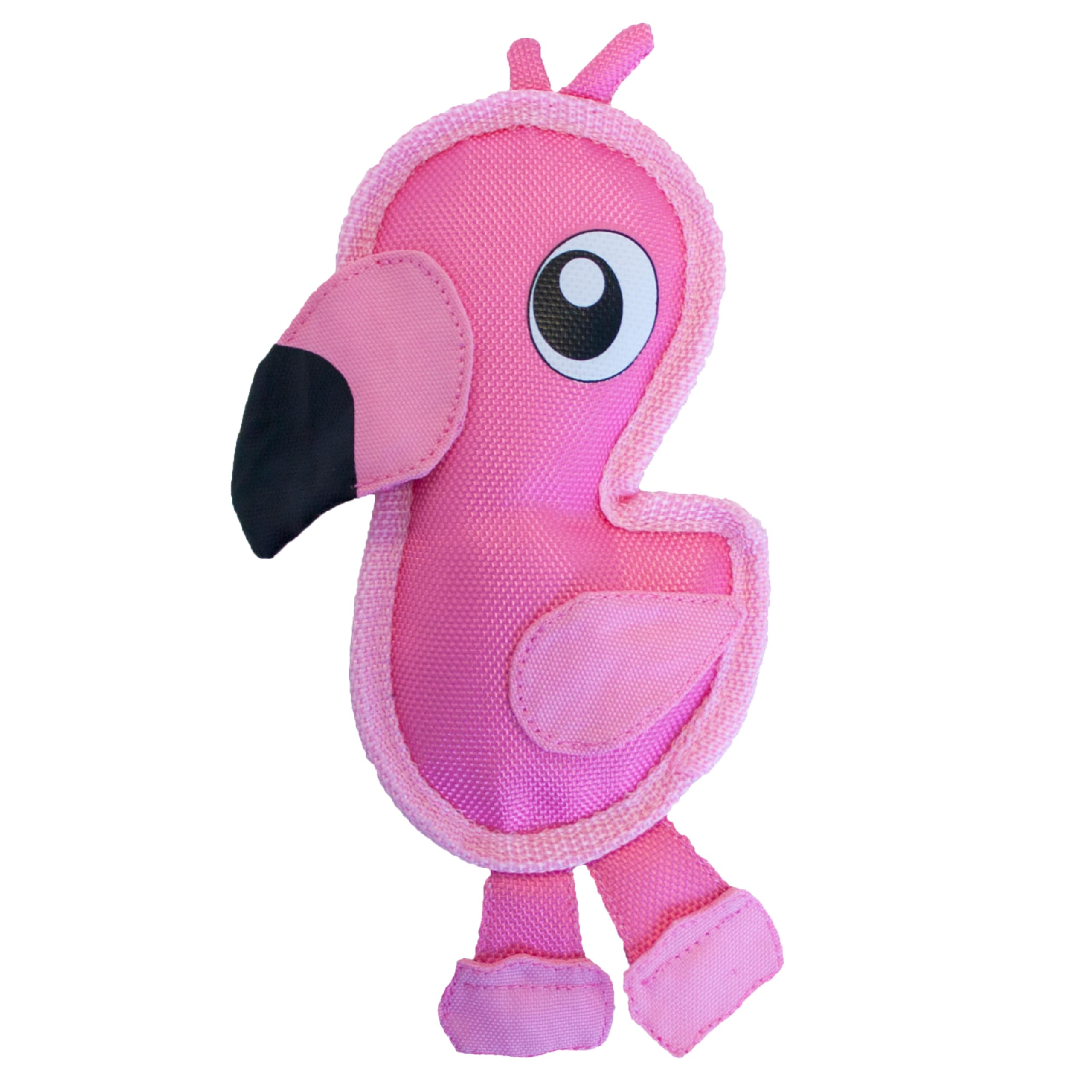 Outward Hound Fire Biterz Flamingo Plush Firehouse Material Interactive Dog Toy, Small