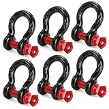 Bekith 6 Pack 1/2" D Ring Shackle 2.0 Ton