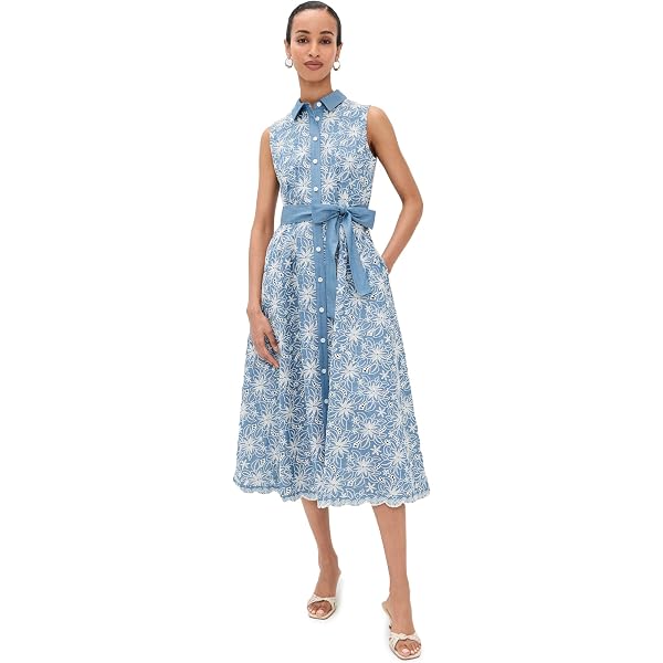 shani floral lace dress Shani Popover Lace Dress - Blue
