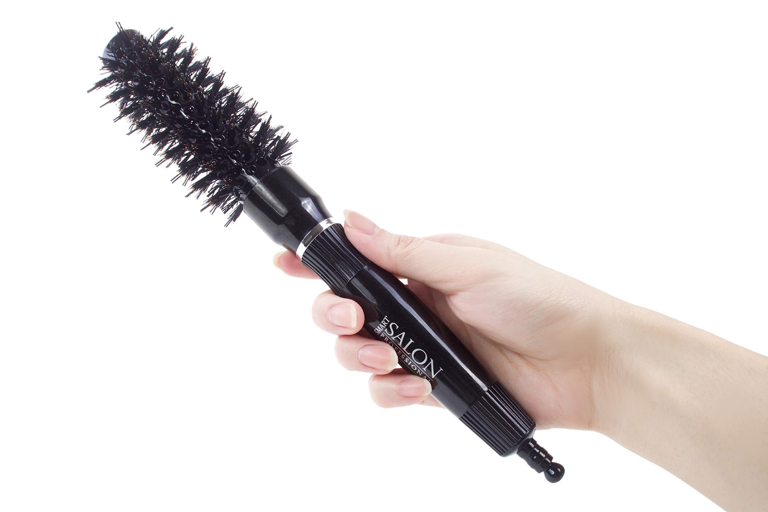 Professional Boar Bristle Round Blow Dry Hairbrush - Boar Bristle & Nylon Pins For Short Hair - 25mm Diameter.