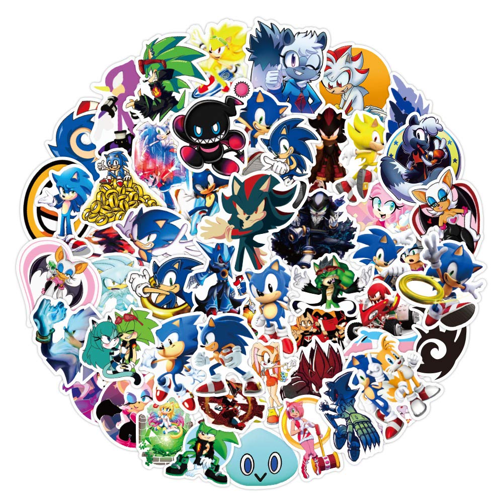 100PCS The Hedgehog Stickers for Laptop Water Bottle Luggage Snowboard Bicycle Skateboard Decal for Kids Teens Adult Stickers