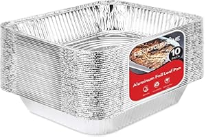 Stock Your Home Aluminum Pans 9x13 Disposable Foil Pans (Pack Of 10) - Half Size Steam Table Deep Aluminum Trays - Tin Foil D