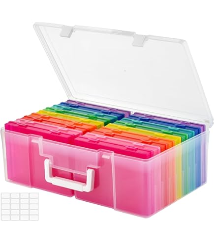 Amazon.com: ALINK Photo Storage Box with Handle, 4