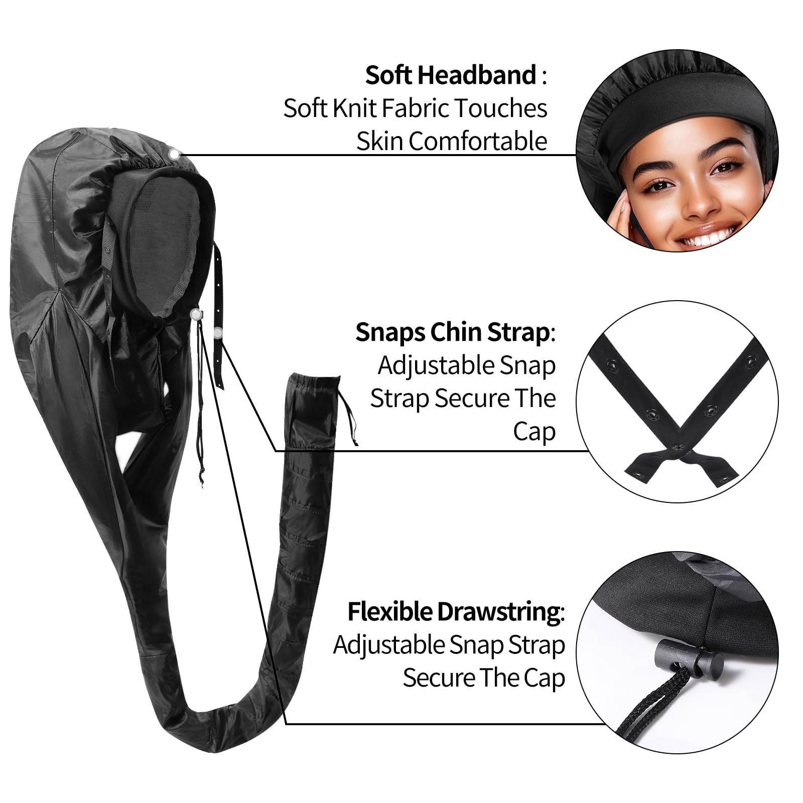 Hair Dryer Diffuser Attachment for Curly Hair,Portable Easy Use for Travel or Apartment,Curly Hair Diffuser Bonnet for Deep Conditioning at Home