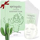 SPRINGSKY Cactus Sheet Mask,8-Pack Korean Skincare Face Mask,Deep Hydrating & Moisturizing Skincare for Dry & Sensitive Skin,Soothes Skin,Instant Calm & Glow,Korean Beauty