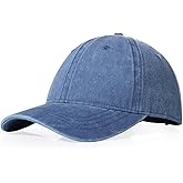 XXL Hats for Men Big Head, Large Baseball Cap for Women, Oversized Trucker Hat Low Crown Hat Washed Plain Denim Dad Hat