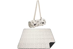 WILLOW WEAVE Beach Mat Sand Free Washable, Waterproof Camping Emergency Blankets | Picnic Baskets Accessories with Waterproof Backing and Shoulder Strap - Leaf