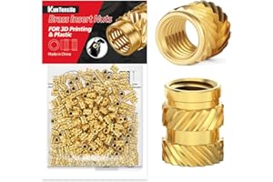 KUNTENSILE M3 Brass Insert Nuts - 120pcs M3x5x4mm Heat Set Insert Nuts & Metric Threaded Inserts for 3D Printing, Plastic - Anti-Spin Design