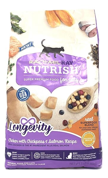NUTRISH SENIOR HEALTHY AGING DRY CAT FOOD, CHICKEN, CHICKPEA AND SALMON, 3 LB. BAG (RACHAEL RAY)