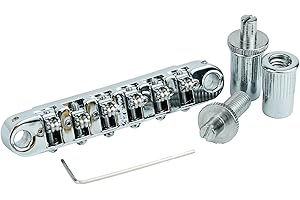 Guyker Adjustable Tune-O-Matic Roller Saddle Locking Bridge, String Space 10.4mm Bridge Replacement Part for Electric Guitars