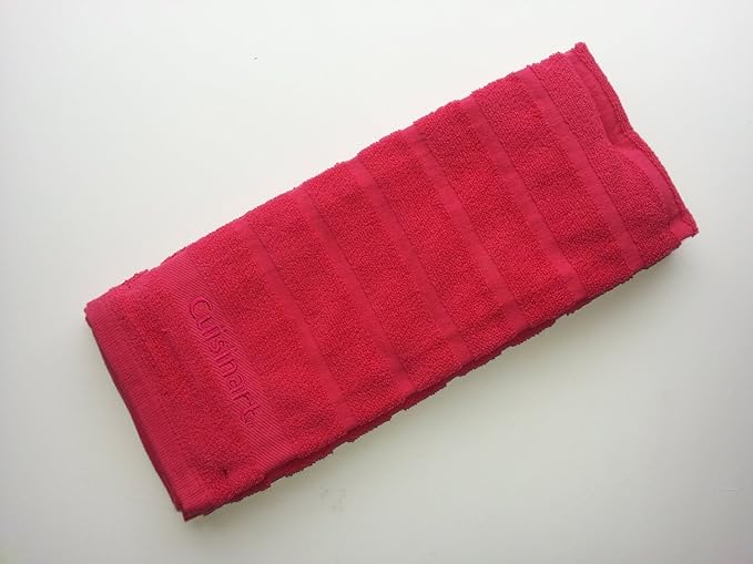 Cuisinart Red Cotton Towel with Stripe Pattern Home & Kitchen