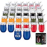 IEOVIEE 32 Pack 12oz Stainless Steel Bulk Wine Tumblers with Lids and Straws, Vacuum Insulated Double Wall Travel Coffee&Beer Mugs, Powder Coated Tumbler Bulk Cup for Cold and Hot Drinks(Mixed color)