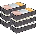 Lifewit 90L 6 Pack Under Bed Storage Containers, Large Capacity Blanket Storage Bags with Reinforced Handle, Organization and Storage for Comforters, Sheets, Clothes, Bedroom, College Dorm, Grey