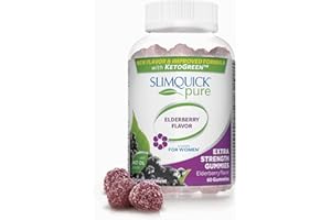 SlimQuick Pure 3X Extra Strength Keto Gummies for Women Helps Achieve Weight Goals, Helps Metabolism, Lose Excess Water, Keeps Full for Longer with AlloPure Green Tea Extract 60 Count