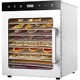 EliteBloom 800W LED Freeze Drier, 10/12 Layer Food-Dehydrator Machine, Stainless-Steel Home Freeze Dryer, Food Processer, Food-Dryer for Fruit-Mushroom-Meat-Jerky-Herb,12layer-,a-12layer