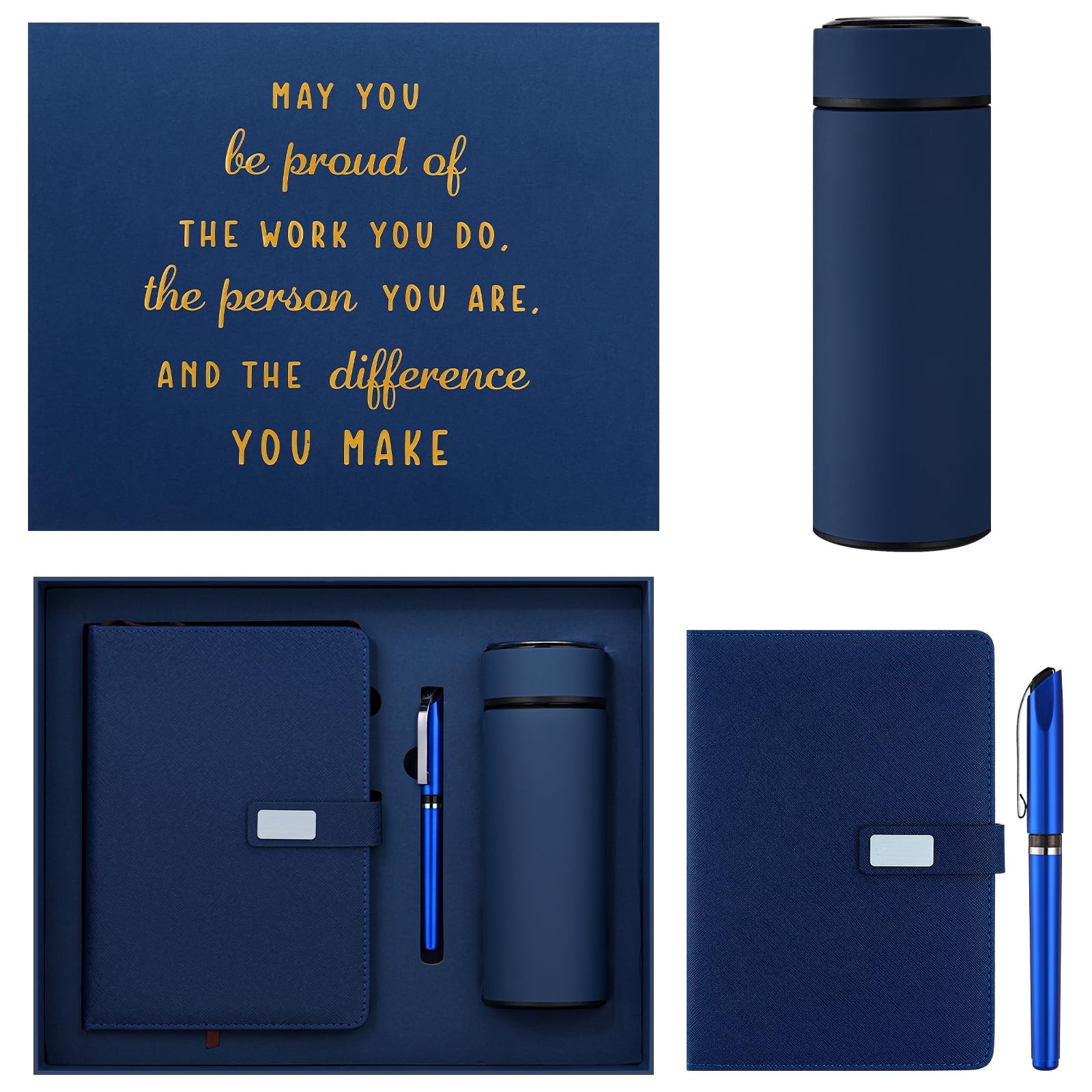 Photo 1 of Honoson Employees Appreciation Gift Set for Men, New Employee Welcome to The Team Sets Notebook Pen and Tumbler May You Be Proud, Farewell Gifts for Coworkers(Blue)