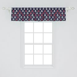 Ambesonne Anchor Window Valance, Abstract Sea Theme