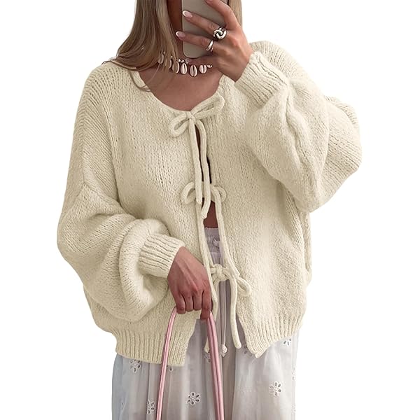 トップス Lacey ribbon cardigan beige 41qOc9nRAJL.jpg_BO30,255,255,
