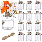 12 Pack Plastic Bud Vases, Small Clear Shatterproof Vases Transparent Floral Containers for Wedding Table Decor, Centerpiece, Bulk Hyacinth Bulb Growing Jars (4.7 Inch)