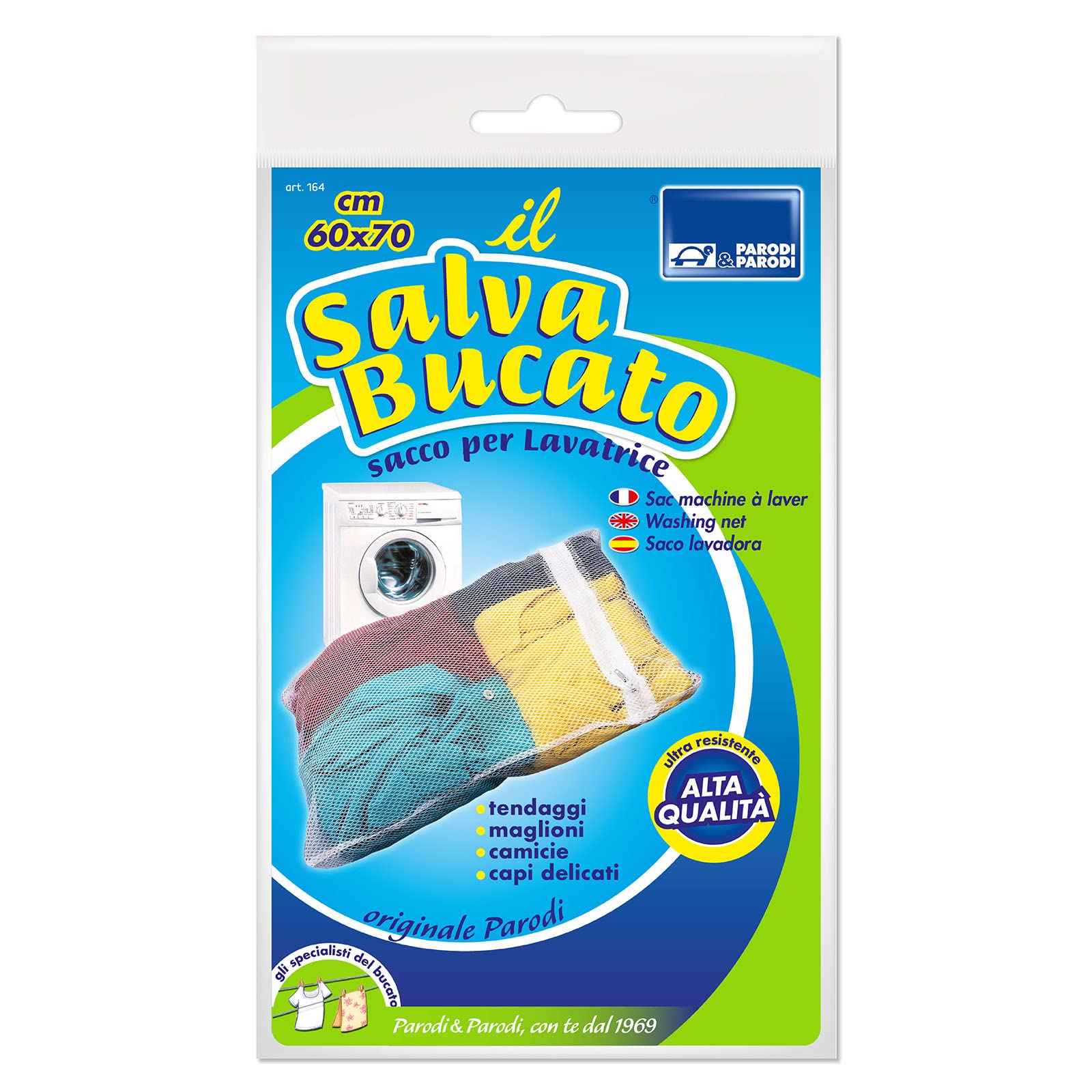 Parodi&Parodi Bucato Large Washing Machine Bag, Nylon, Bianco, 14 x 24 x 5 cm