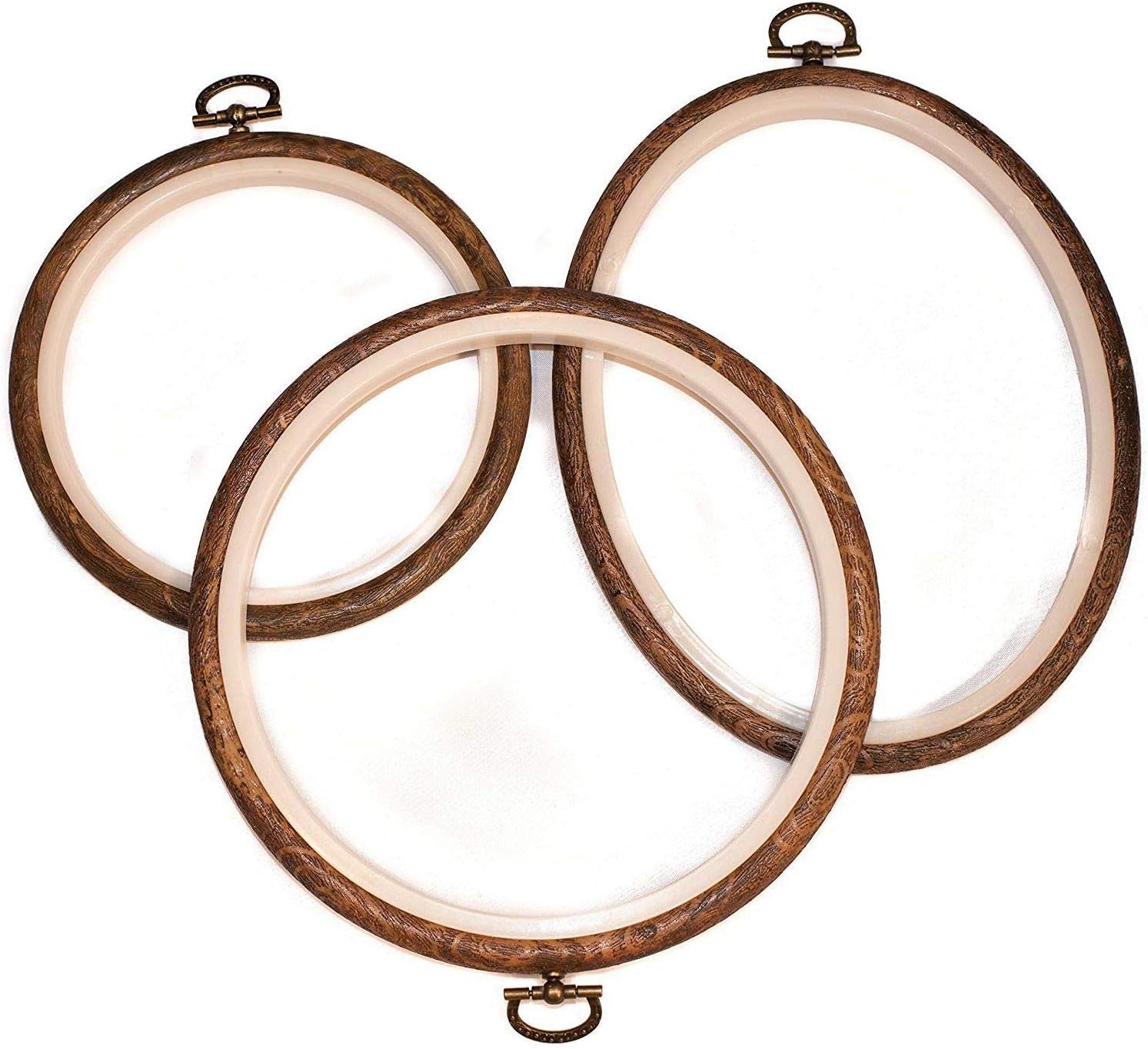 SODIAL Embroidery Hoops and Cross Stitch Hoops Imitated Wood Display