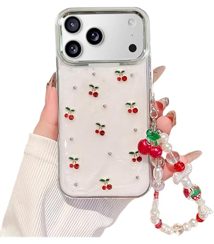 iPhoneアクセサリー Sweet and Secure Set(iPhone17promax) Amazon.com: Cute Case for iPhone 17 Pro Max,Red Cherry Pearls with
