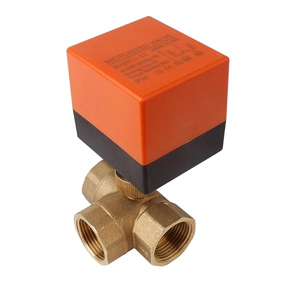 Kugelventil Elektrisch Zonenventil DN25 3 Wege 1-Zoll-Kugelhahn Solar Ventil Zwei-Wege-Ventil AC 230V mit Steuermotor