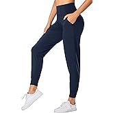 Oalka Women's Joggers High Waist Yoga Pockets Sweatpants Sport Workout Pants