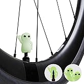 Bone Character Tire Valve Stem Cap (2 Packs), Cute Cartoon Alien Tire Valve Stem Cover for Bikes & Scooters, Waterproof & Corrosion-Resistant Silicone Tire Cover for Cars (2-Pack - Night Glow Alien)