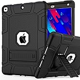 Rantice Case for 9th/8th/7th Generation, Hybrid Shockproof Rugged Drop Protective Case with Kickstand for iPad 10.2 Inch (2021/2020/2019 Release), Black