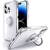 Silverback for iPhone 14 Pro Max Case Clear with Ring Kickstand, Protective Shock -Absorbing Bumper Shockproof Phone Case for Apple iPhone 14 Pro Max 5G 6.7'' - Clear