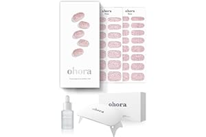ohora Semi-Cured Gel Nail Strips Value Set (N Pixie Dust Starter Kit) Includes Full Size Lamp and Mini Remover, Salon-Quality, Long Lasting, Easy to Apply & Remove