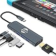 Portable Switch Dock for Nintendo Switch & OLED, USB C to HDMI Adapter Docking Station for Nintendo Switch, Type C Hub Adapter Switch Docking Station for TV Compatible with OLED/Nintendo Switch