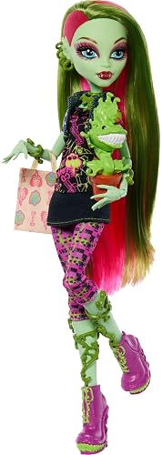 Monster High Boo-riginal Creeproduction Doll, Venus McFlytrap Collectible Reproduction with Doll Stand, Diary, and Pet Chewlian