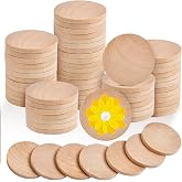 Aemygo 110 Pcs 2 Inch Round Wood Circle for Craft, 0.2 Inch Unfinished Wooden Slices Thick Wood Coins Blank Wooden Bulk Wood Discs Cutout Chips for DIY Arts Projects
