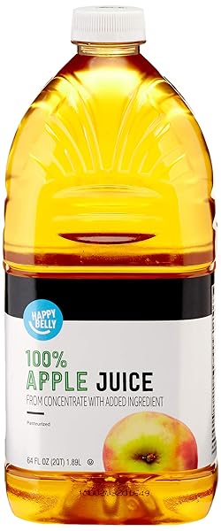 AMAZON BRAND – HAPPY BELLY 100% APPLE JUICE,...