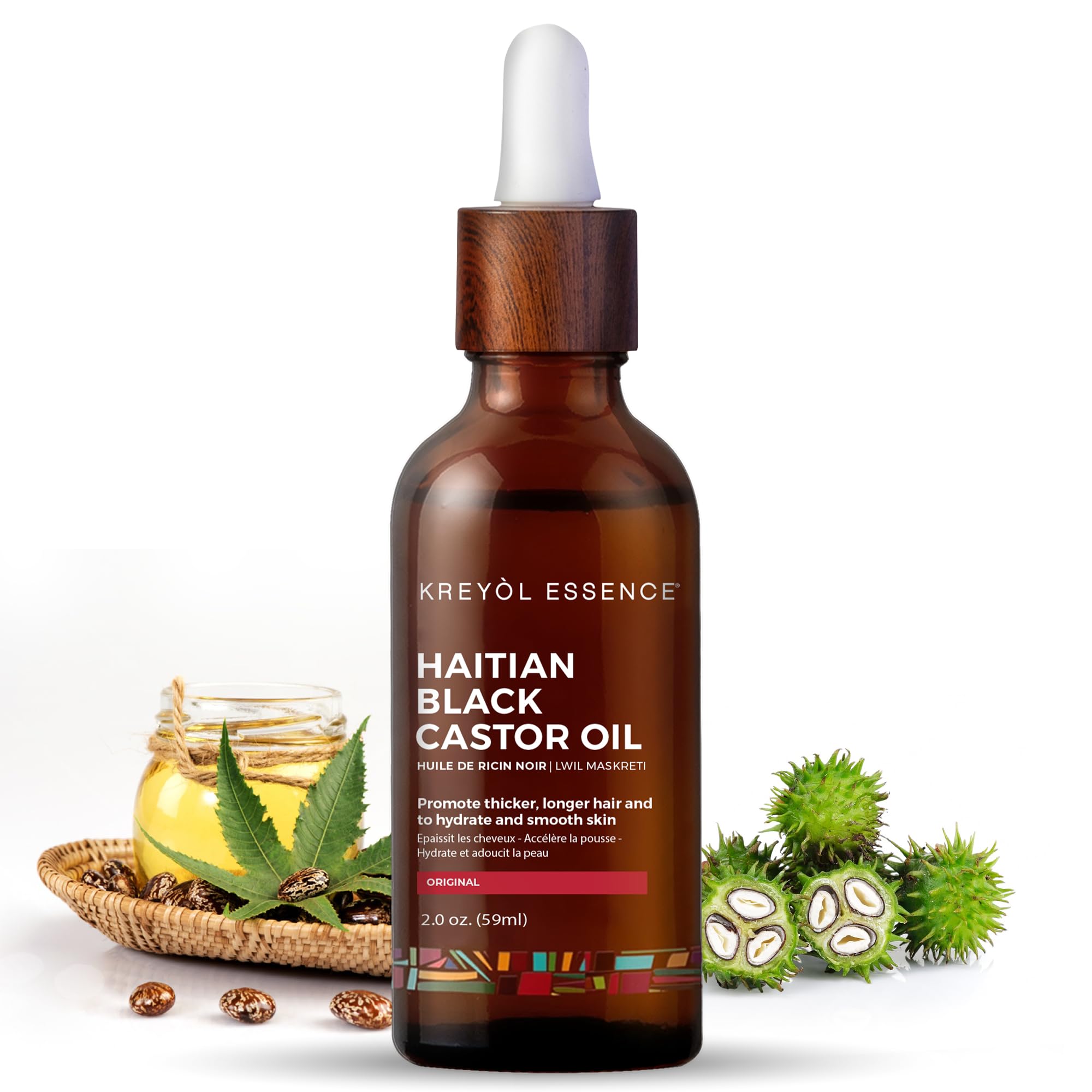 Haitian Black Castor Oil Kreyol Essence Kreyòl Longer Hair and Clear Skin As Seen On Shark Tank Original