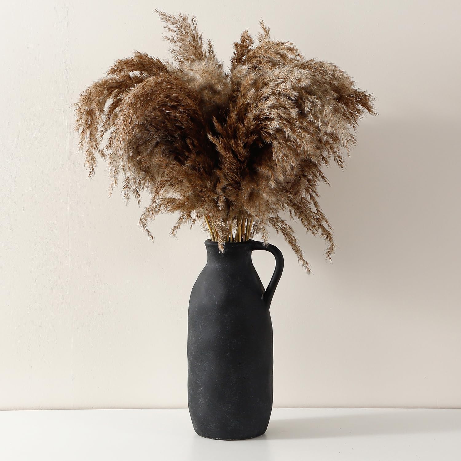 View 1 of Large Ceramic Vase, Rustic Farmhouse Vase for Home Decor, Tall Decorative Flower Vase for Pampas Grass, Flowers, Living Room, Kitchen, Office Decor Table Centerpiece, 12.8 Inch Tall