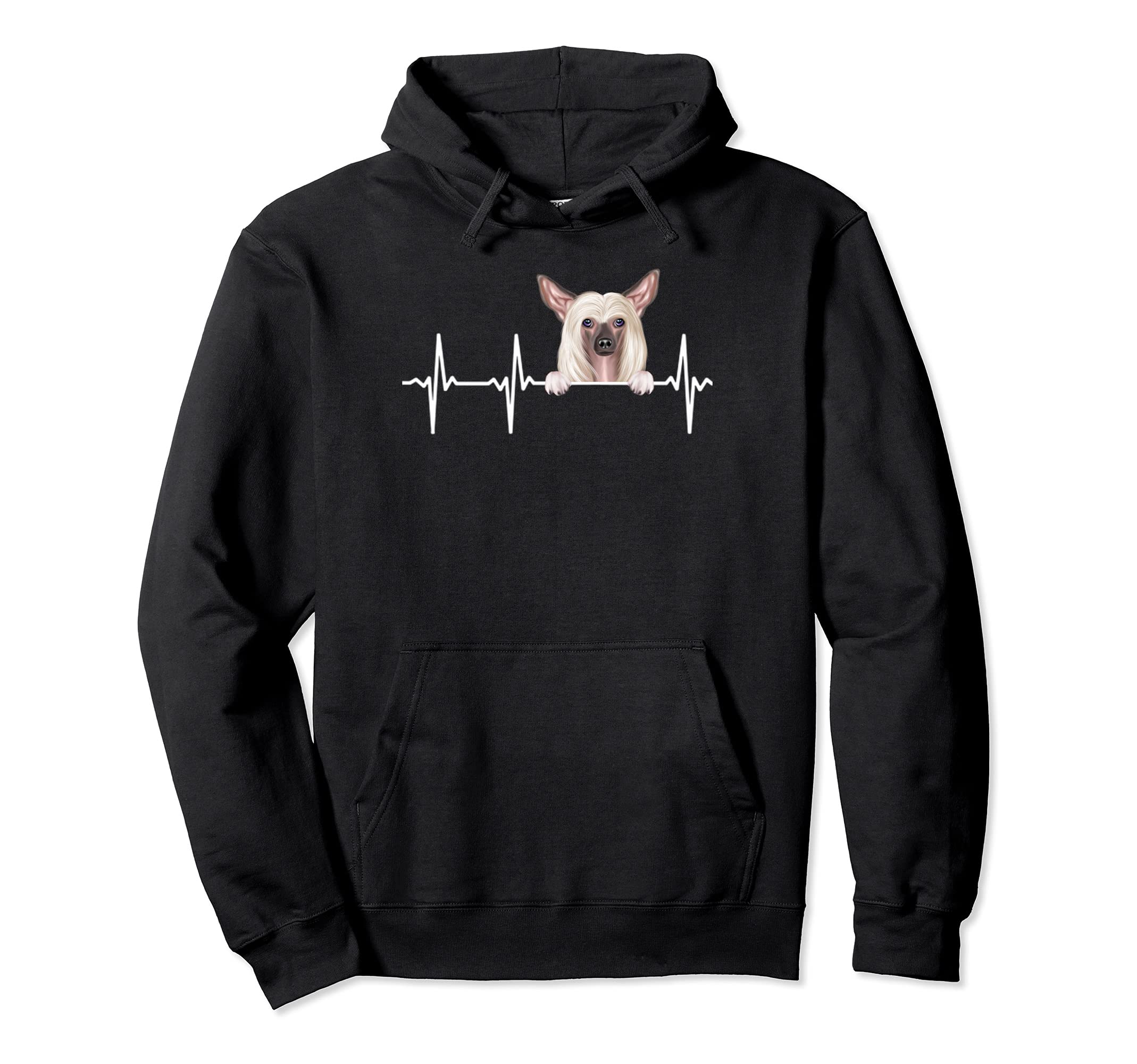 Funny Dog Heartbeat For Chinese Crested Lovers Pullover Hoodie
