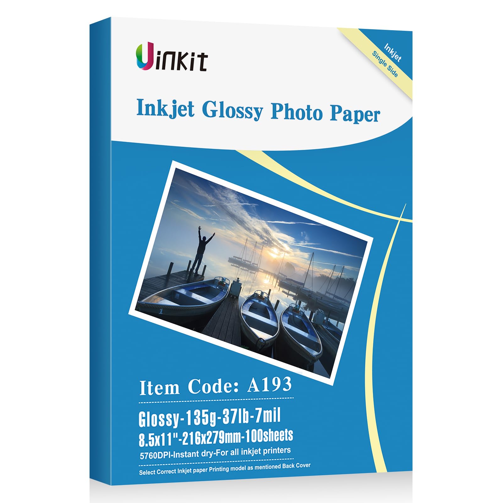 Koala Photo Paper 220 Sheet Bundle – 100 Glossy + 120 Sticker Paper, 8.5x11, 200gsm For Inkjet